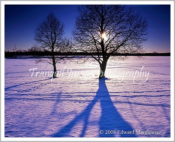 450500---A setting sun casts long shadows at Stoney Creek